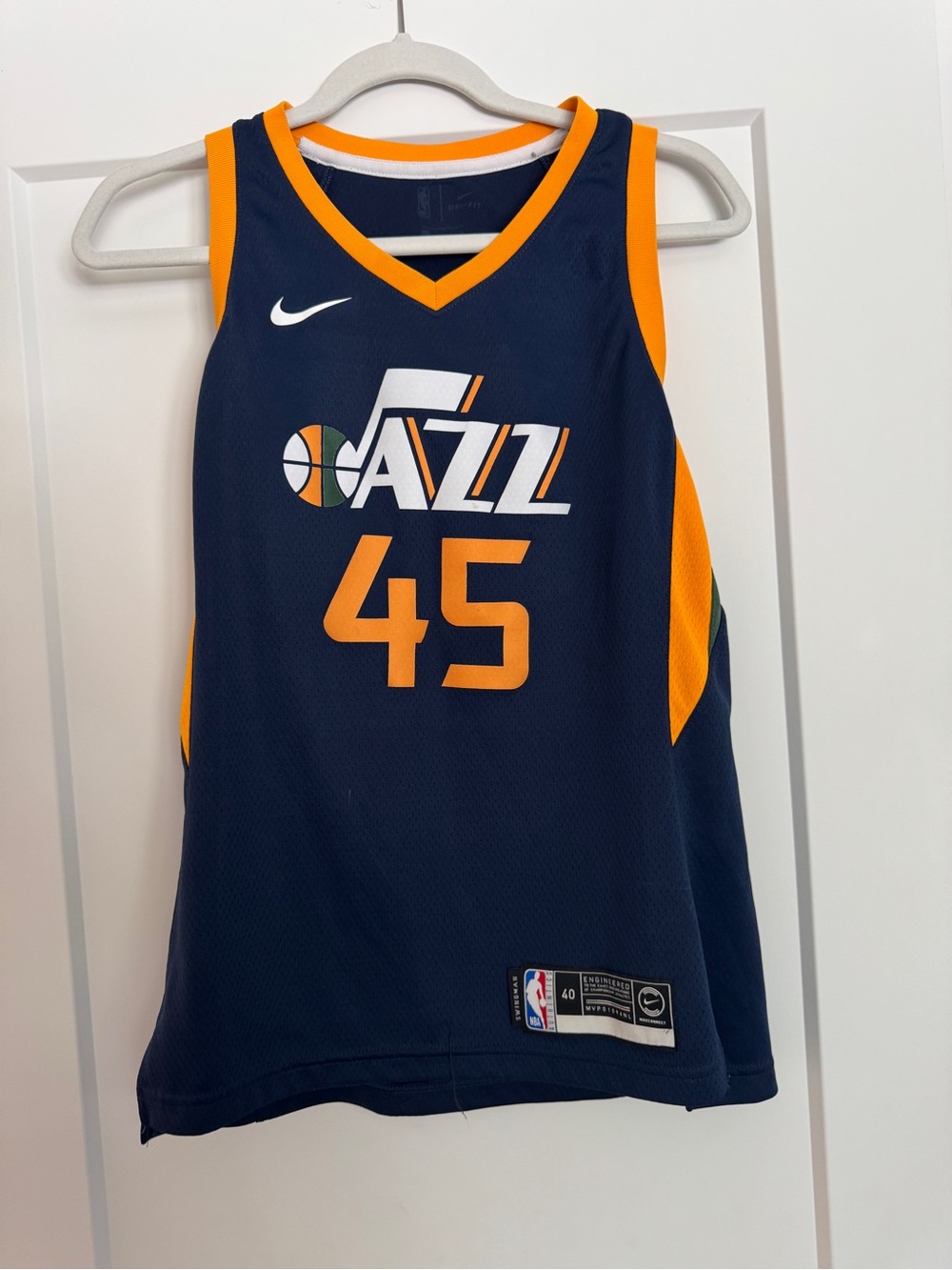 Nike Women’s Navy and Yellow Utah Jazz #45 Donovan Mitchell Basketball Jersey